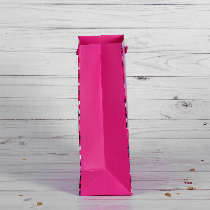Пакет подарочный "Геометрия", цвет розовый, люкс, 31 х 12 х 42 см
