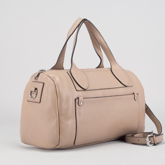 Сумка женская, отдел с перегородкой на молнии, 2 наружных кармана, длинный ремень, цвет бежевый