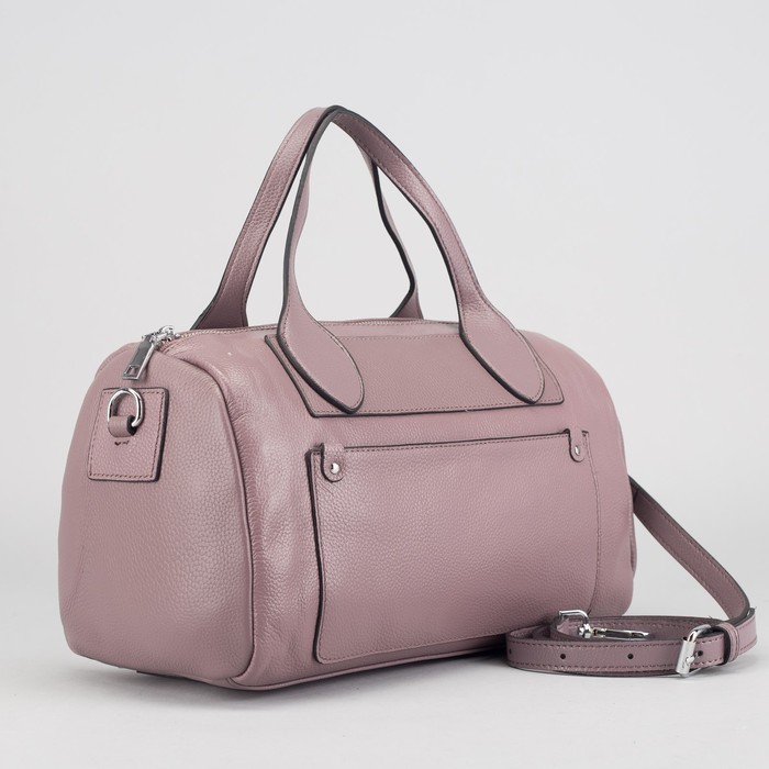 Сумка женская, отдел с перегородкой на молнии, 2 наружных кармана, длинный ремень, цвет пудровый