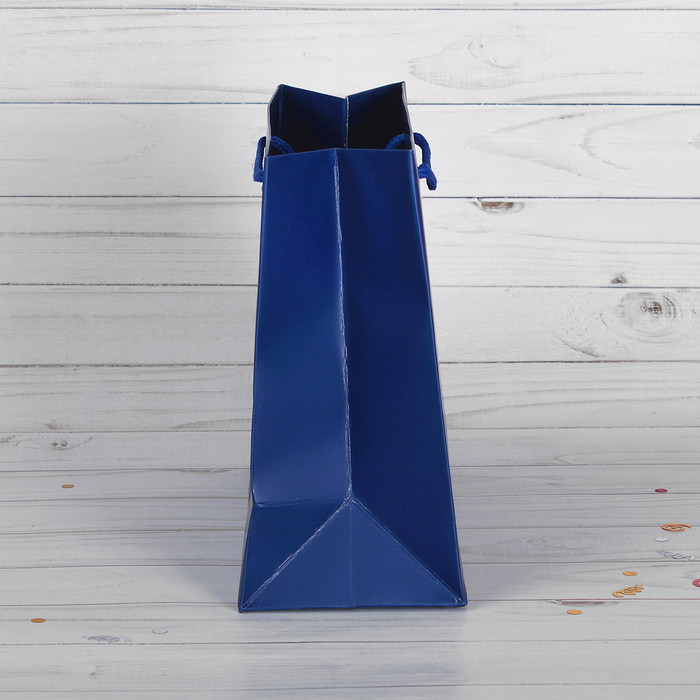 Пакет подарочный, синий, люкс, 59 х 17 х 44 см