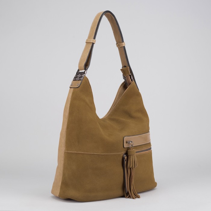 Сумка женская на молнии, 1 отдел с перегородкой, 2 наружных кармана, цвет тёмно-жёлтый