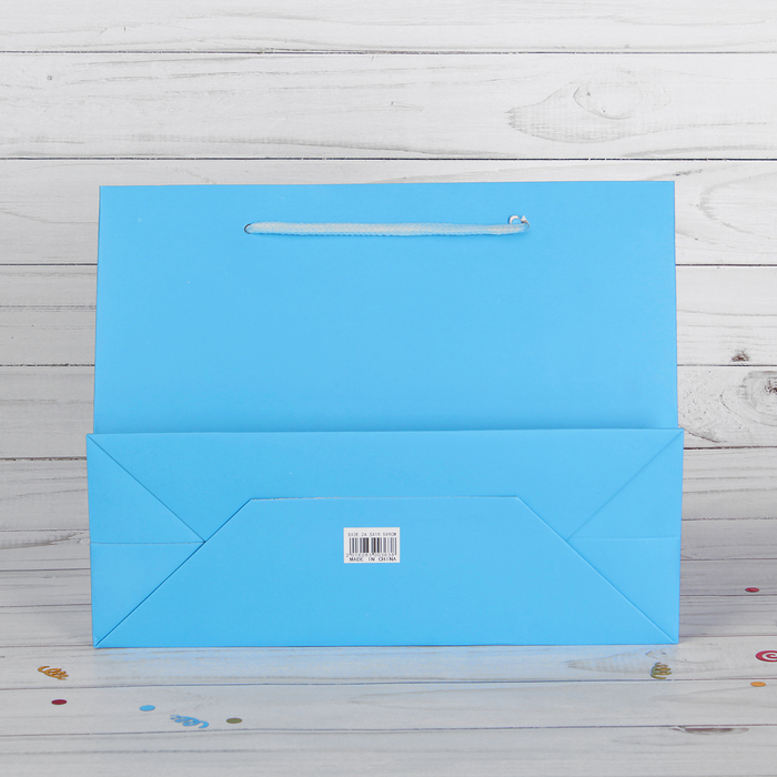 Пакет подарочный, голубой, люкс, 59 х 17 х 44 см