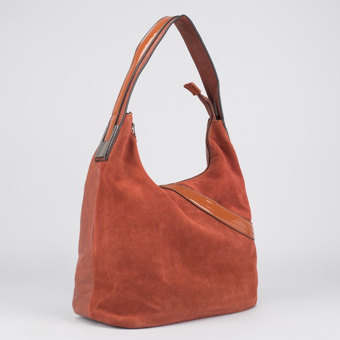 Сумка женская на молнии, 1 отдел с перегородкой, 2 наружных кармана, цвет рыжий