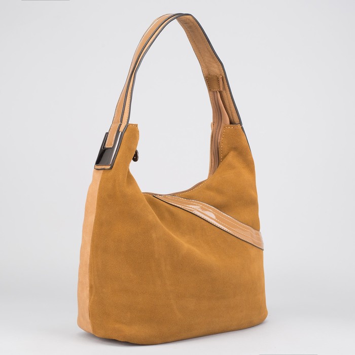 Сумка женская на молнии, 1 отдел с перегородкой, 2 наружных кармана, цвет горчичный