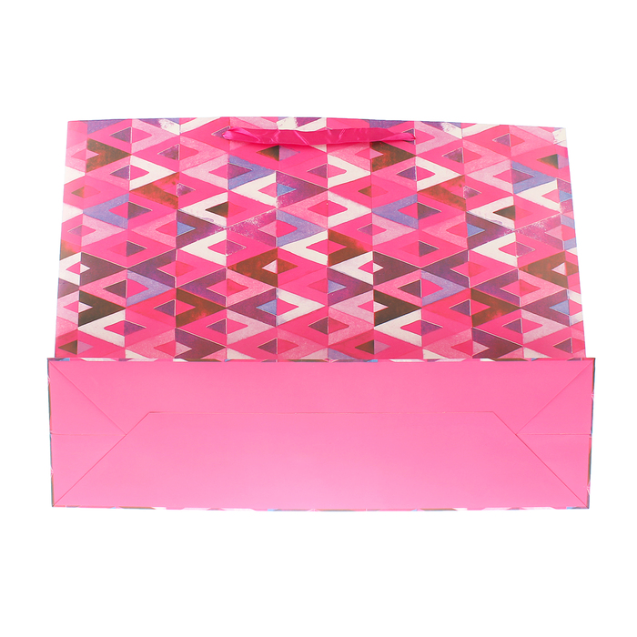 Пакет подарочный "Геометрия", цвет розовый, люкс, 59 х 17 х 44 см