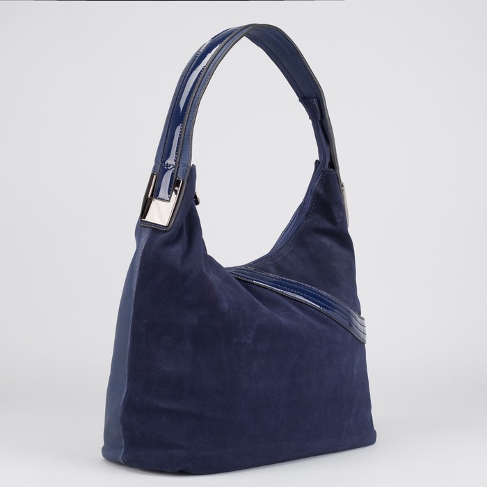 Сумка женская на молнии, 1 отдел с перегородкой, 2 наружных кармана, цвет синий