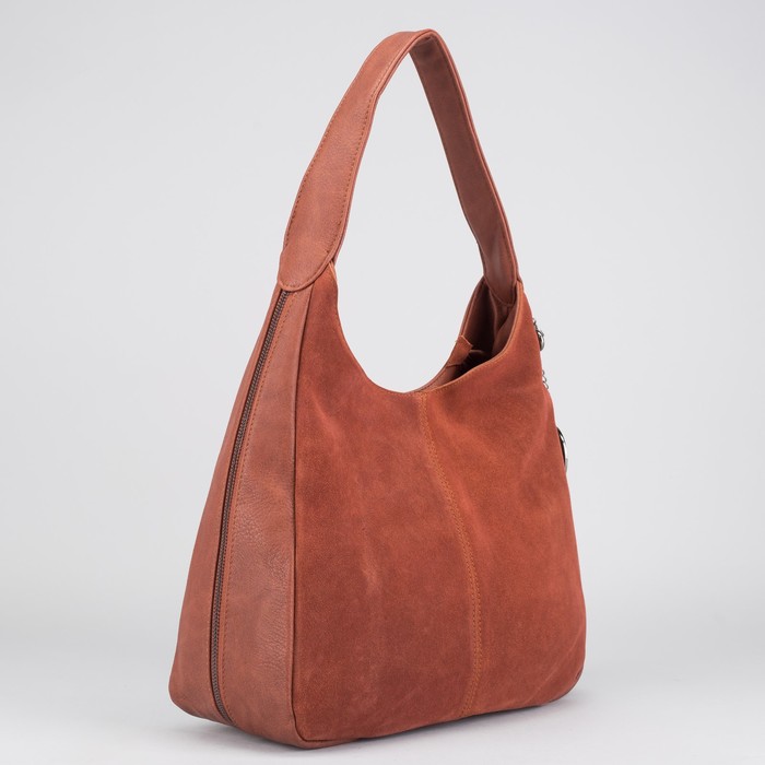 Сумка женская на молнии, 1 отдел с перегородкой, наружный карман, цвет оранжевый