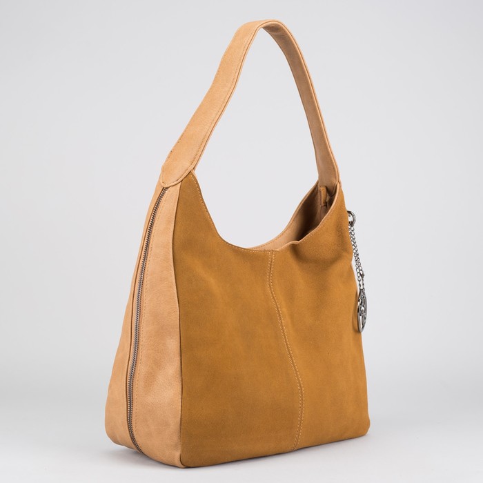 Сумка женская на молнии, 1 отдел с перегородкой, наружный карман, цвет коричневый