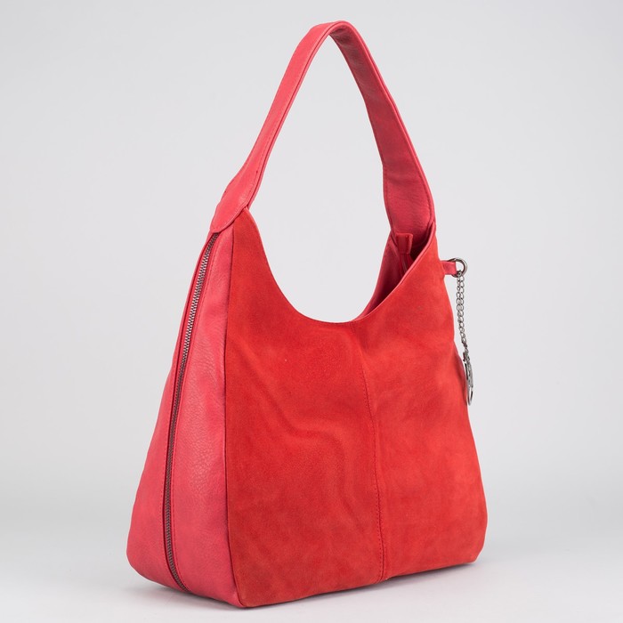 Сумка женская на молнии, 1 отдел с перегородкой, наружный карман, цвет красный