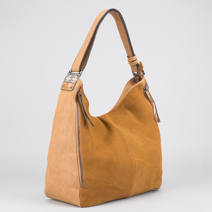 Сумка женская на молнии, 1 отдел с перегородкой, наружный карман, регулируемый ремень, цвет тёмно-жёлтый