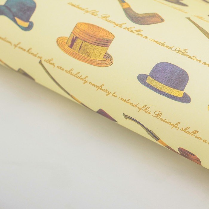 Бумага с золотым тиснением "Джентльмен", 50 x 70 см