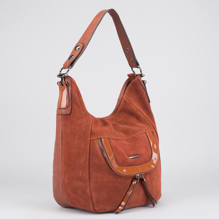 Сумка женская на молнии, 1 отдел с перегородкой, 2 наружных кармана, цвет оранжевый