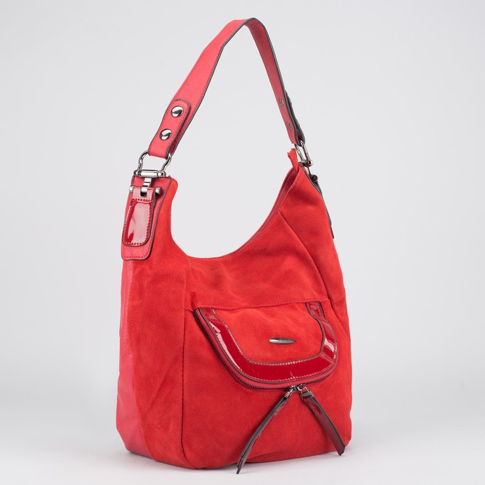 Сумка женская на молнии, 1 отдел с перегородкой, 2 наружных кармана, цвет красный