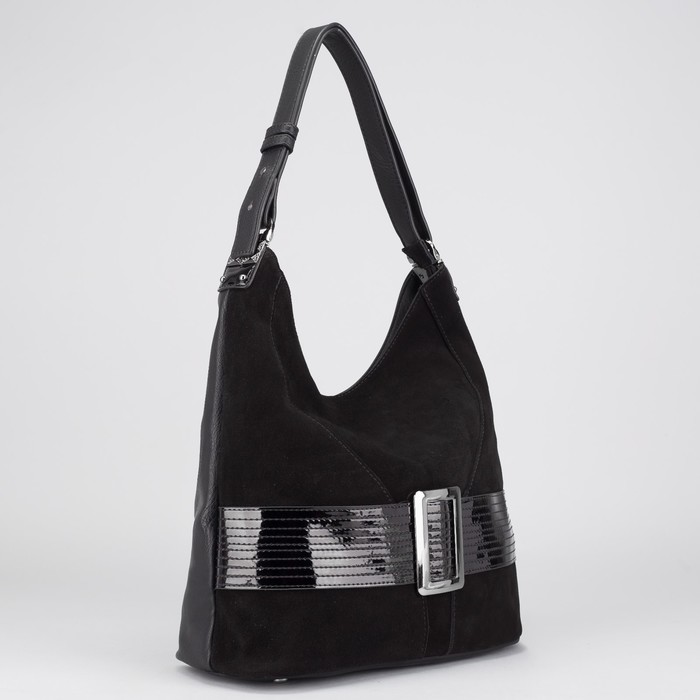 Сумка женская на молнии, 1 отдел с перегородкой, наружный карман, цвет чёрный