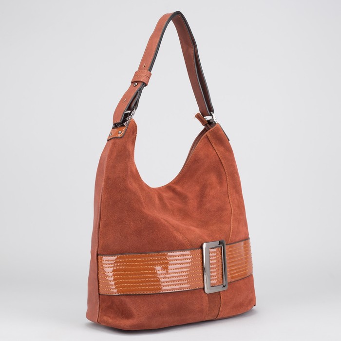 Сумка женская на молнии, 1 отдел с перегородкой, наружный карман, цвет рыжий