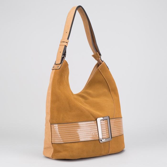 Сумка женская на молнии, 1 отдел с перегородкой, наружный карман, цвет тёмно-жёлтый