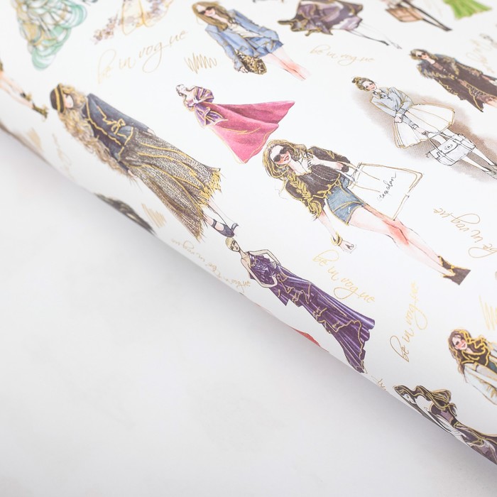 Бумага с золотым тиснением "Мода", 50 x 70 см