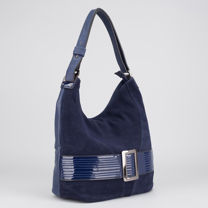 Сумка женская на молнии, 1 отдел с перегородкой, наружный карман, цвет синий