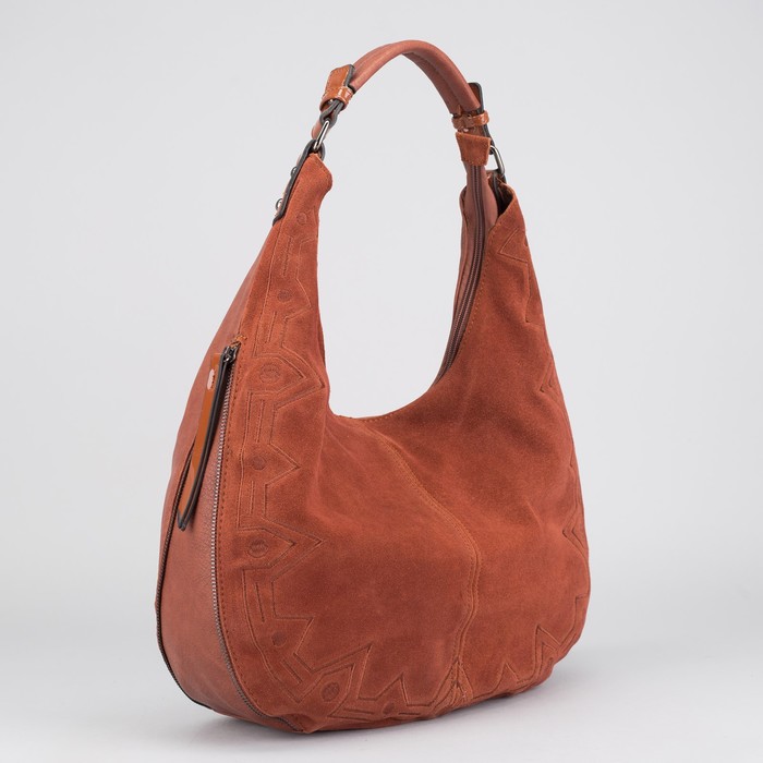 Сумка женская на молнии, 1 отдел с перегородкой, наружный карман, цвет рыжий