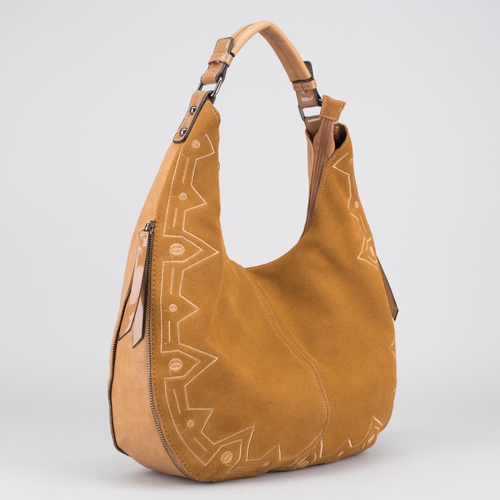 Сумка женская на молнии, 1 отдел с перегородкой, наружный карман, цвет тёмно-жёлтый