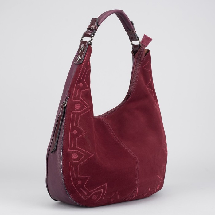 Сумка женская на молнии, 1 отдел с перегородкой, наружный карман, цвет бордовый