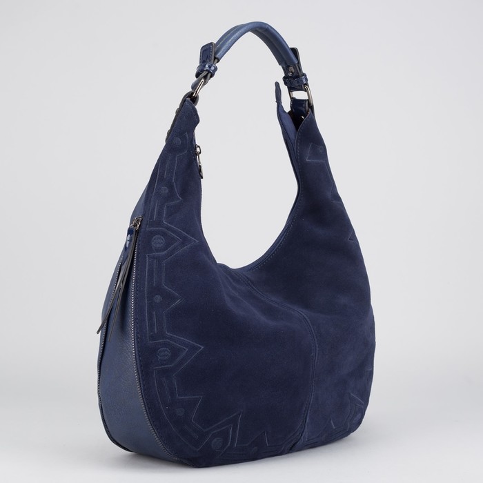 Сумка женская на молнии, 1 отдел с перегородкой, наружный карман, цвет синий