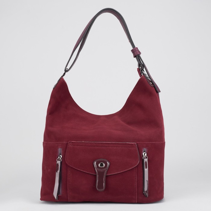 Сумка женская на молнии, 1 отдел с перегородкой, наружный карман, цвет бордовый