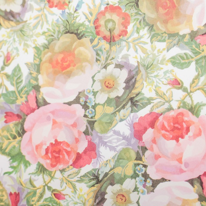 Бумага с золотым тиснением "Дыхание лета", 50 x 70 см