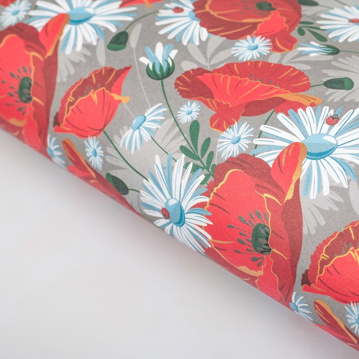 Бумага с золотым тиснением "Лепестки любви", 50 x 70 см