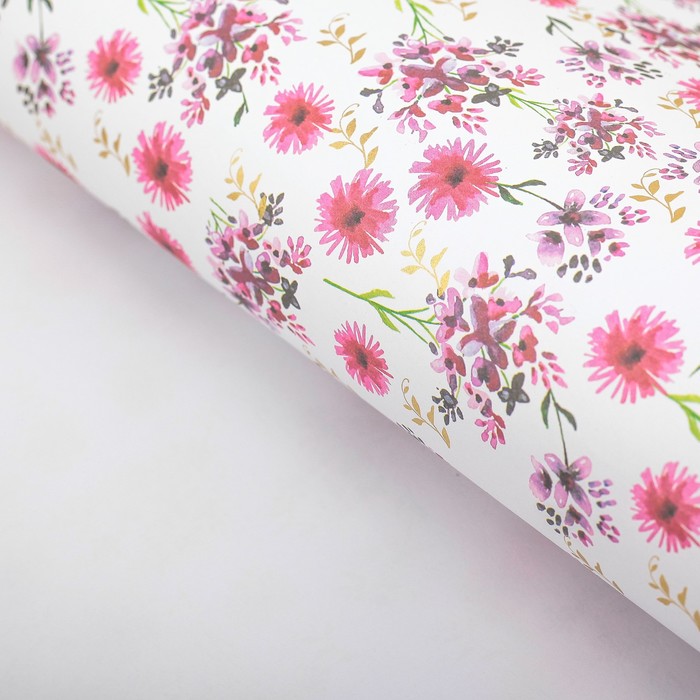 Бумага с золотым тиснением "Сладкий коктейль", 50 x 70 см