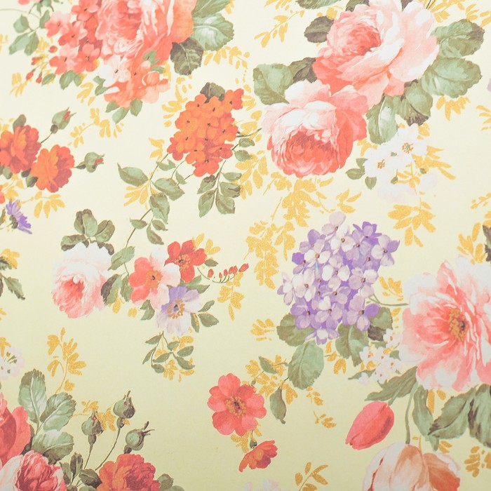 Бумага с золотым тиснением "Весенняя сказка", 50 x 70 см