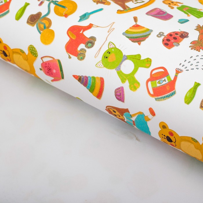 Бумага с золотым тиснением "Детский сад", 50 x 70 см