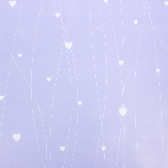 Бумага упаковочная "Сердечки", сиреневый, 50 х 70 см