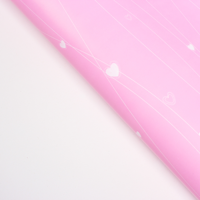 Бумага упаковочная "Сердечки", розовый, 50 х 70 см