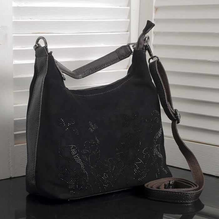 Сумка женская на молнии, 1 отдел, наружный карман, длинный ремень, цвет коричневый