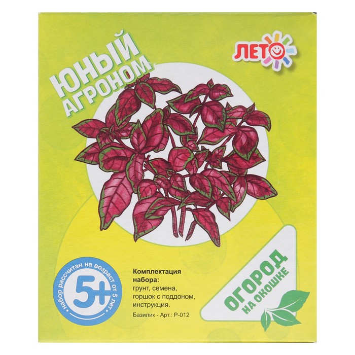 Набор для выращивания растений Юный агроном "Базилик"