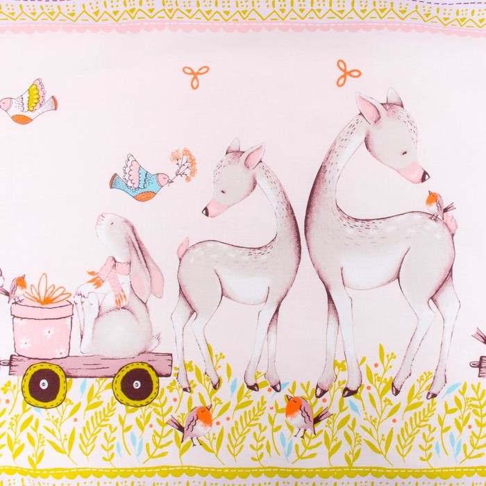 К-т в кровать Оленята 6пр., сиреневый, бязь/аэрофайбер, 120г/м, хл100%