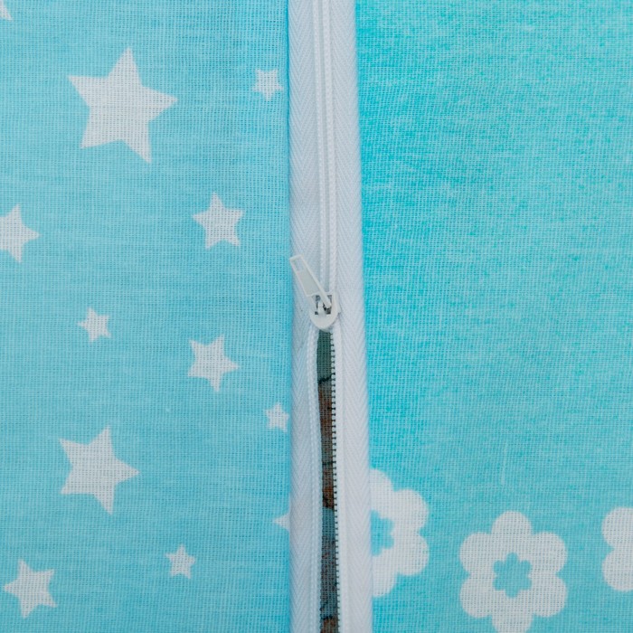 К-т в кровать Мишка с лейкой 6пр., голубой, бязь/аэрофайбер, 120г/м, хл100%