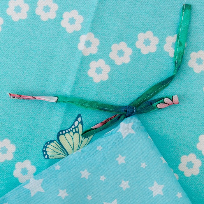 Комплект в кровать "Мишка с лейкой" 7пр., голубой, бязь/аэрофайбер, 120г/м, хл100%