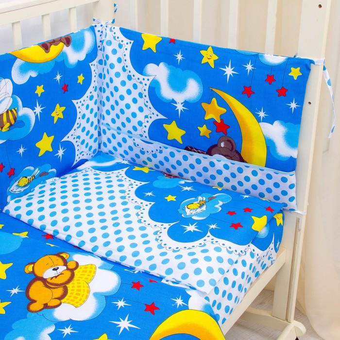 К-т в кровать Соня 6пр., голубой, бязь/аэрофайбер, 120г/м, хл100%