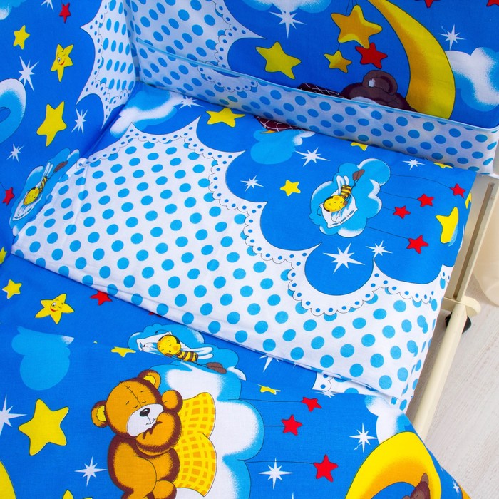 К-т в кровать Соня 6пр., голубой, бязь/аэрофайбер, 120г/м, хл100%