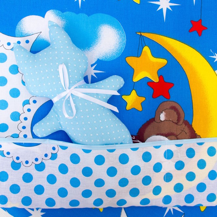 К-т в кровать Соня 6пр., голубой, бязь/аэрофайбер, 120г/м, хл100%