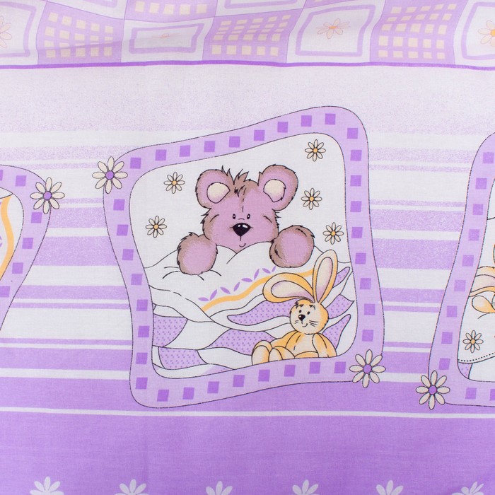 К-т в кровать Зайки в ромашках 6пр., сиреневый, бязь/аэрофайбер, 120г/м, хл100%