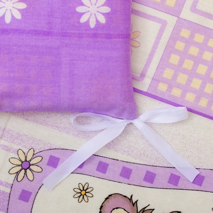 К-т в кровать Зайки в ромашках 6пр., сиреневый, бязь/аэрофайбер, 120г/м, хл100%