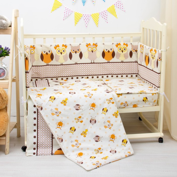 Комплект в кровать "Совушки" 6пр., бязь/аэрофайбер, 120г/м, хл100%