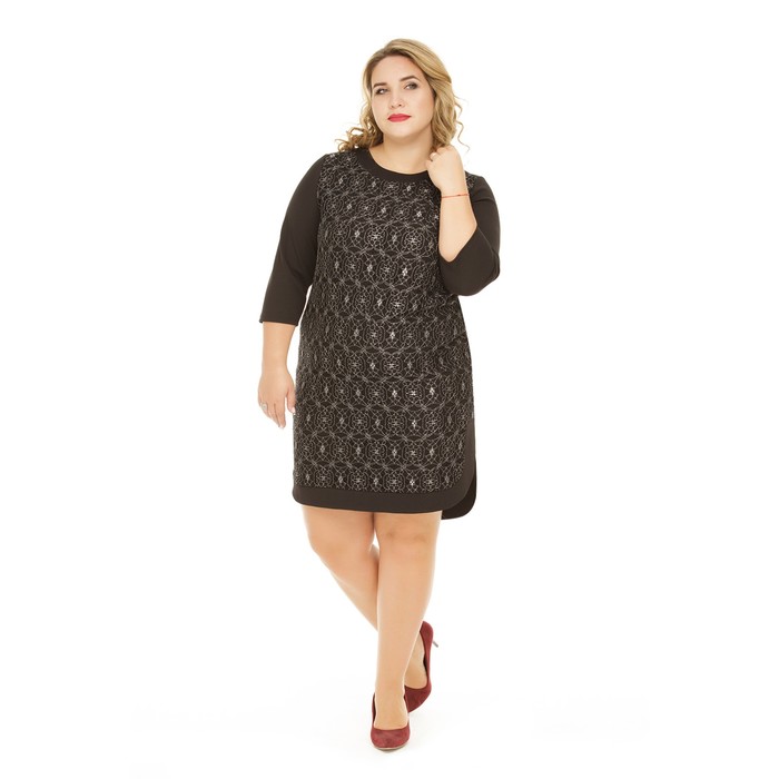 Платье женское "Эмилия", разме 54, цвет чёрный 1041