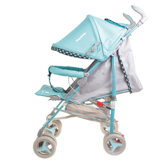 Коляска-трость, цвет бирюзовый/клетка