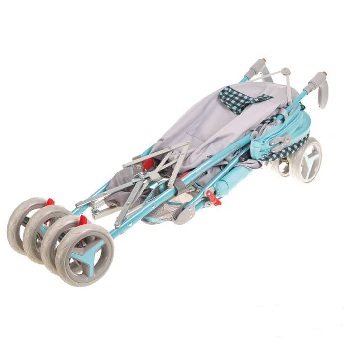 Коляска-трость, цвет бирюзовый/клетка