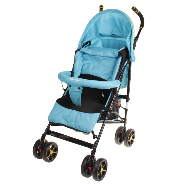 Коляска-трость, цвет голубой/жёлтый