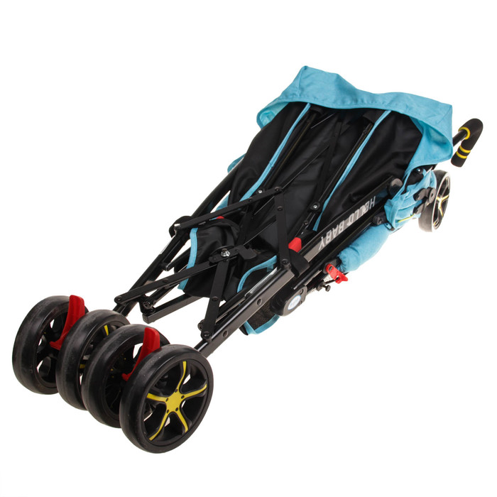 Коляска-трость, цвет голубой/жёлтый